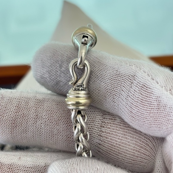 David Yurman 925 & 14k Gold XL Albion Pendant Necklace with Amethyst 16" - Picture 6 of 11